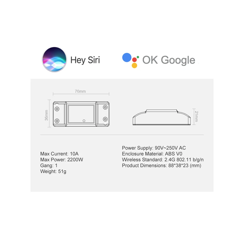 Умный дом комбо для Apple HomeKit переключатель Google Assistant WiFi мини Базовая Беспроводная