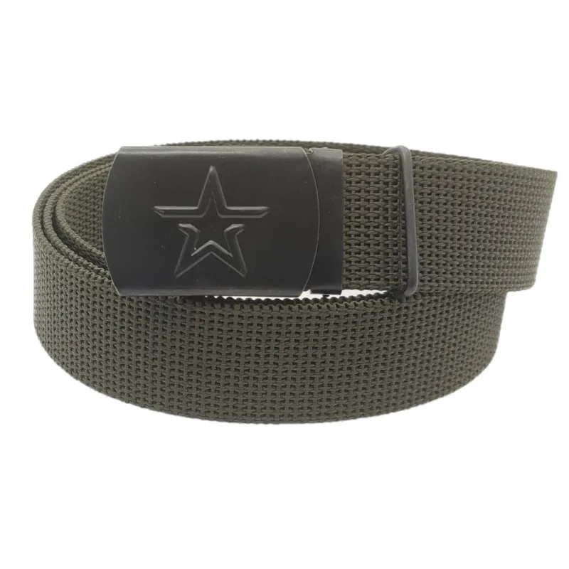 Ремень мужской текстильный брючный уставной армейский со звездой Российская