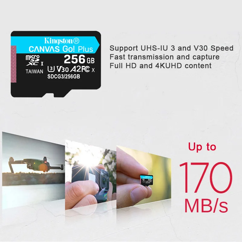Kingston sd-карта 128 ГБ U3/U1 карта памяти 32 Гб 64 256 512 флеш-карта SDHC SDXC V30 карты класс 10 для