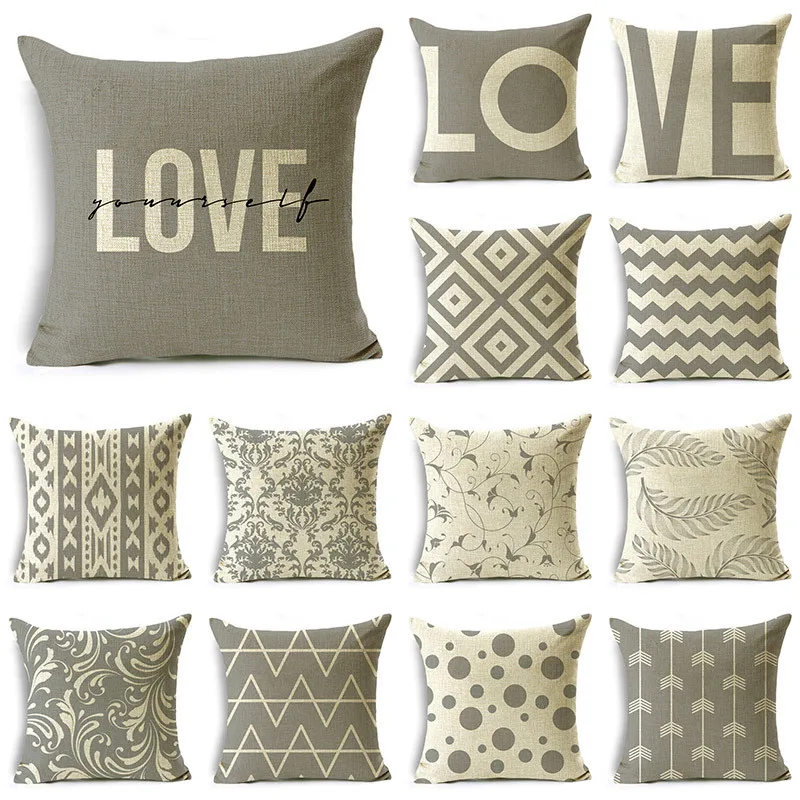 

Nordic Gray Simple Pillow Cover Living Room Sofa Bedside Office Lumbar Pillow Cushion Cover 40*40cm/45*45cm/50*50cm