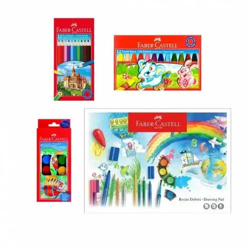 

Faber Castell Stationery Paint Set Dry Watery Pastel Paint School Student Painting Book