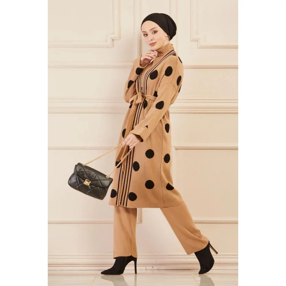 Triple Knitwear Set Hijab Islamic Muslim Trend 100% Acrylic Fabric muslim dress women abaya kaftan modest dress abayas for women