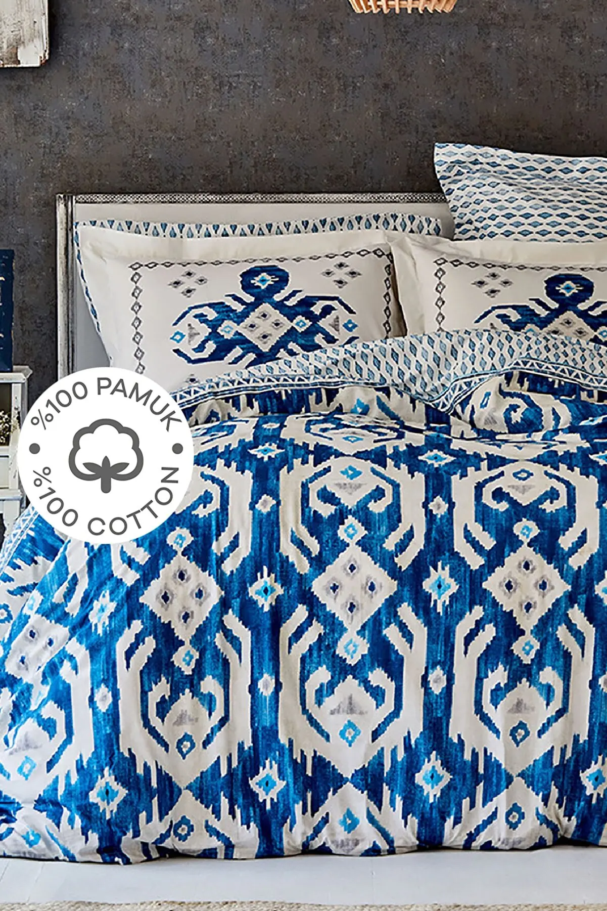 

Neos Blue 100 Cotton Double Personality Duvet cover set