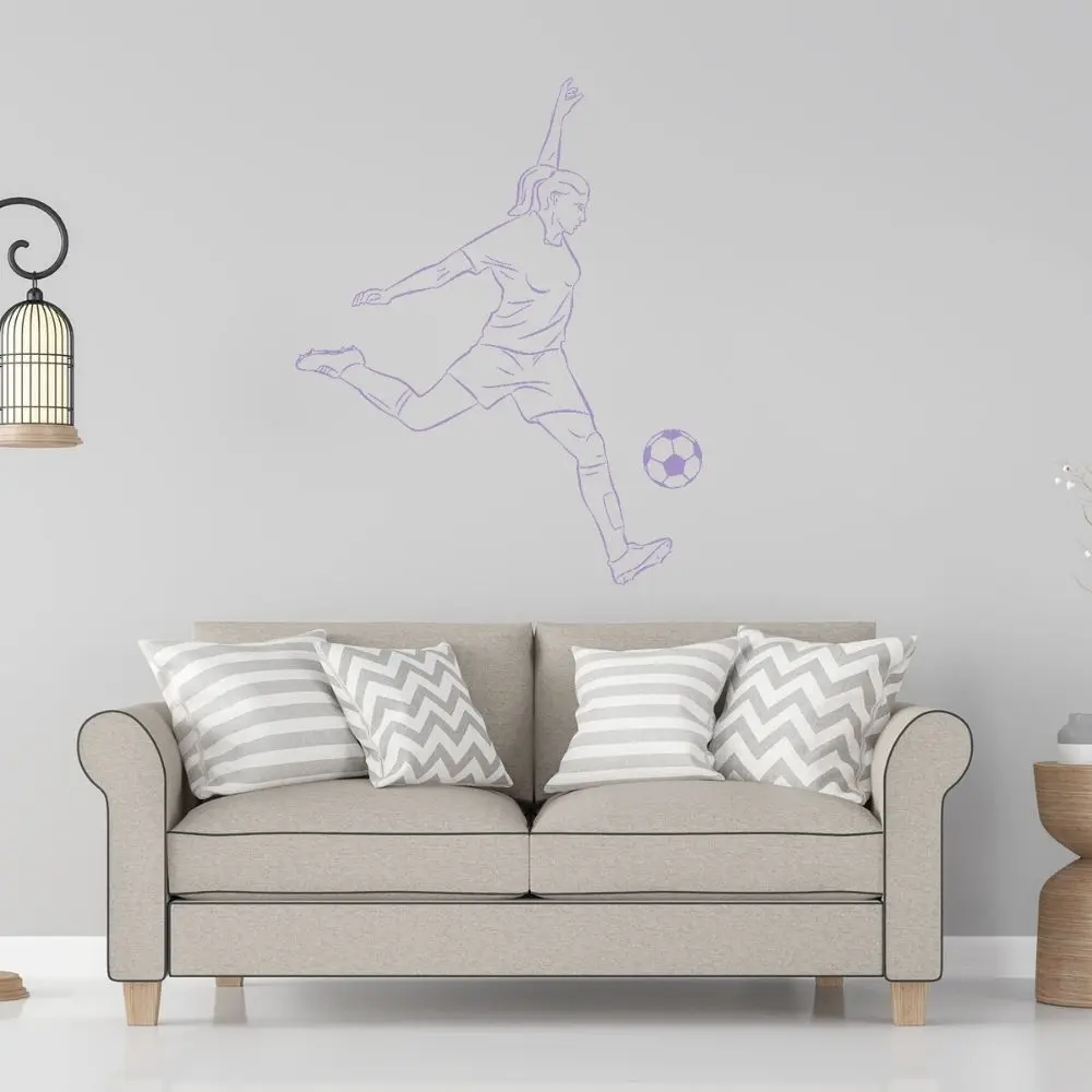 Наклейка на стену с изображением футболистов для девочек наклейка футбола