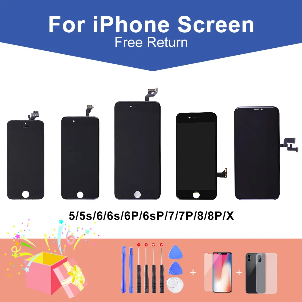 ЖК дисплей Elekworld класса A + для iPhone X XS XR 8/7/6s/6 Plus с сенсорным экраном и дигитайзером