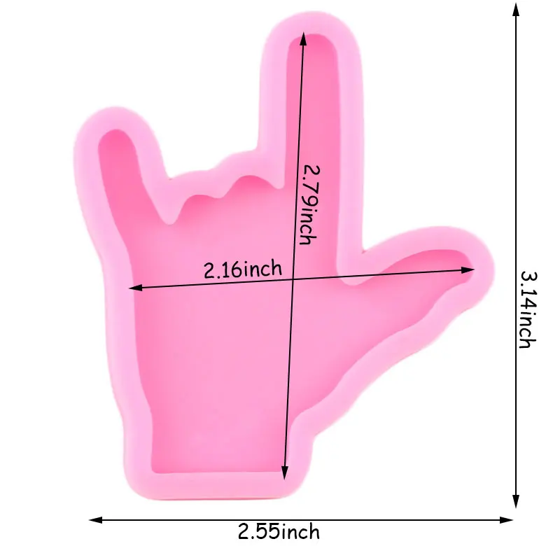 Shiny Silicone I Love You In Sign Language Hand Molds DIY Keychain Epoxy Resin for Pendant Jewelry Decorative Craft Mold | Дом и сад