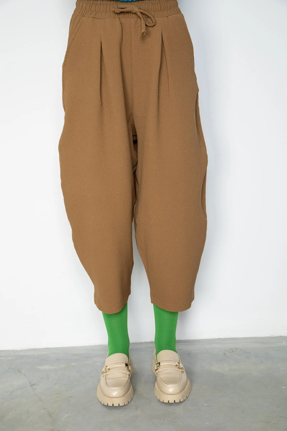 

Baggy Capri Pants Brown Vintage Pastel Hues Looking Good Quality 2022 New Fashion