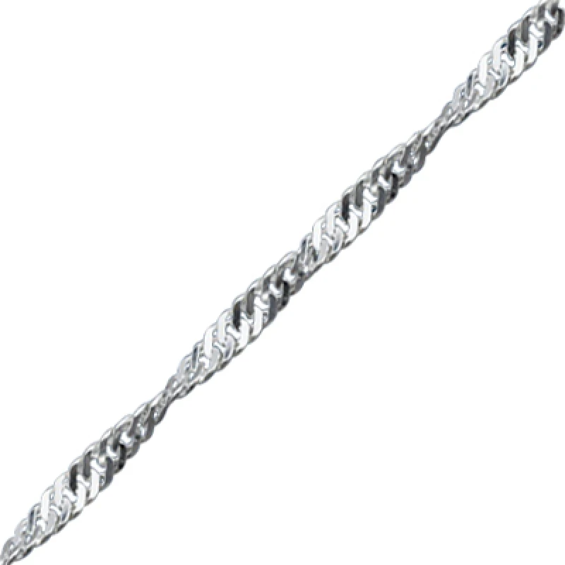 

Silver 925 Sterling 40 Micron Singapore (Twist) Chain Necklace