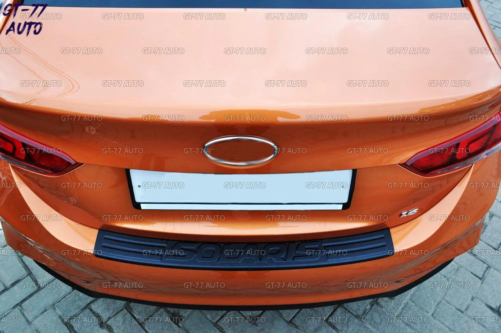 Накладка заднего бампера для Hyundai Solaris / Хендэ Солярис 2017-2019 АБС пластик защита на