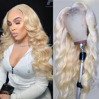 28 30 Inch Lace Front Wig 13x4 Body Wave Lace Front Wig #613 Blonde Color Remy Brazilian Straight Human Hair Lace Front Wig 180%