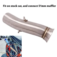 motorcycle mid link pipe exhaust middle connecting tube slip on section 51mm stainless steel system modified for duke 790