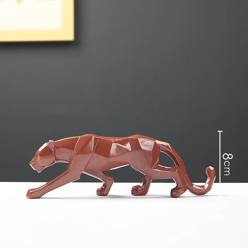 

4 цвета геометрические леопардовые современные абстрактные статуи и скульптуры фигурки животных для интерьера декоративные украшения поделки подарки