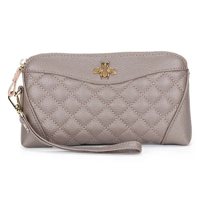 

2021 New Chinese Style Retro Women Purse Genuine Leather Long Zipper Wallet Card Holder Handmade Embossed Clutch Bags