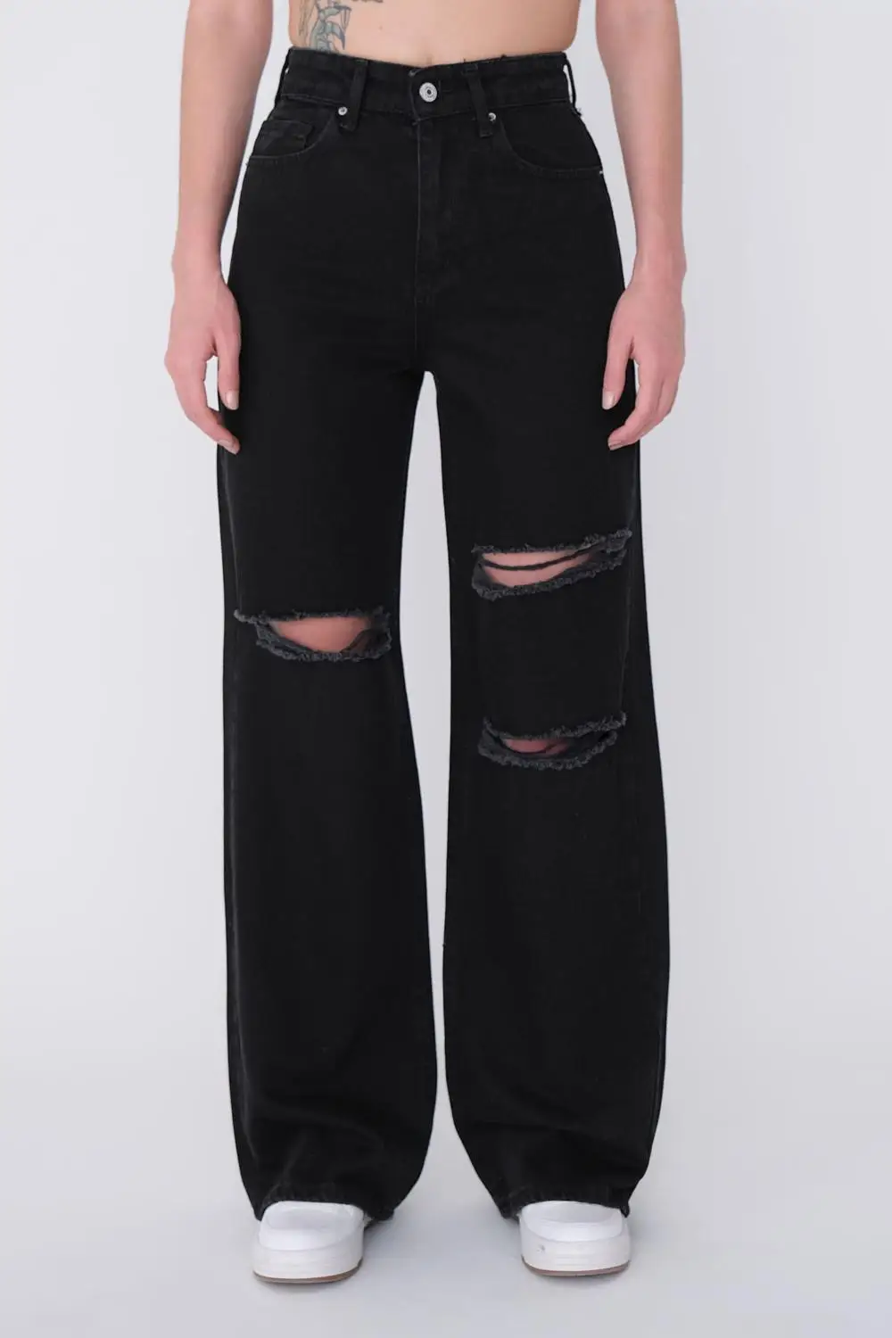 

Women's Fashion Sexy Jeans Casual High Waist Ripped Trousers Trousers Women Jeans Black Jeans Ripped Holes Frayed Loose Jeans