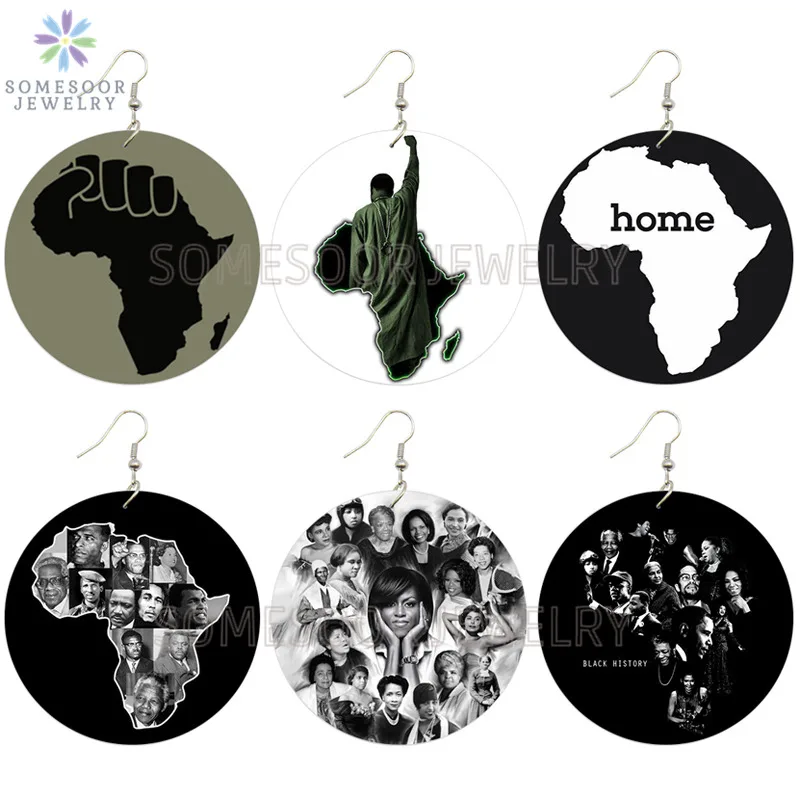 SOMESOOR двусторонняя печать большая черная женщина африканская история деревянные