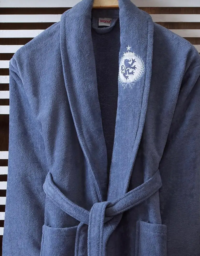 

high quality 100% cotton men's and women's double and single robe sets nightgown long sleeve lapel robe fashion men's and women'