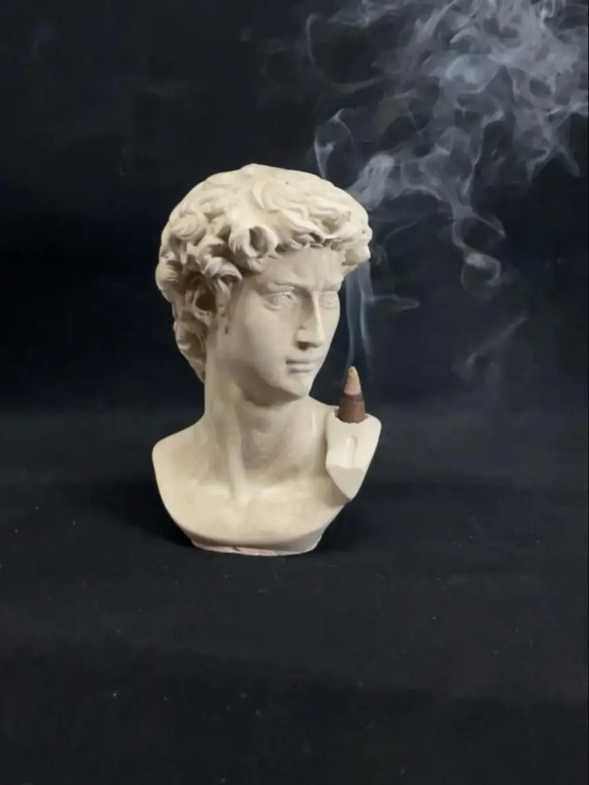 

David bust conical incense burners