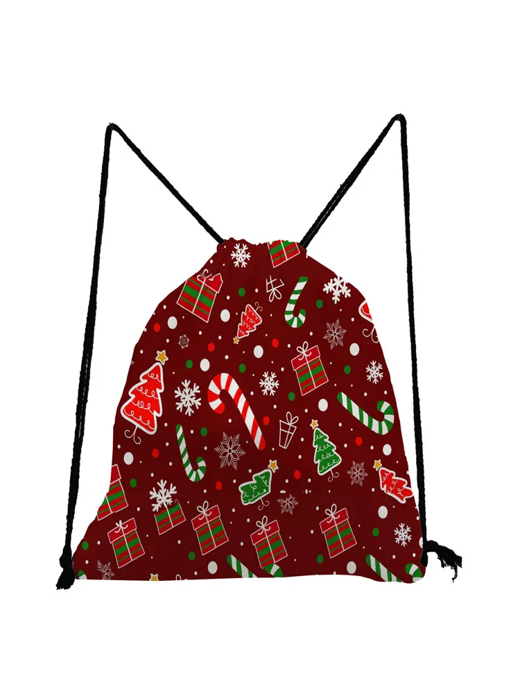 

Snowflake Christmas Gift Box Printed Softback Bag Lady Pretty Fashion Drawstring Bags Waterproof Storage Bag Unisex Backpack Bag