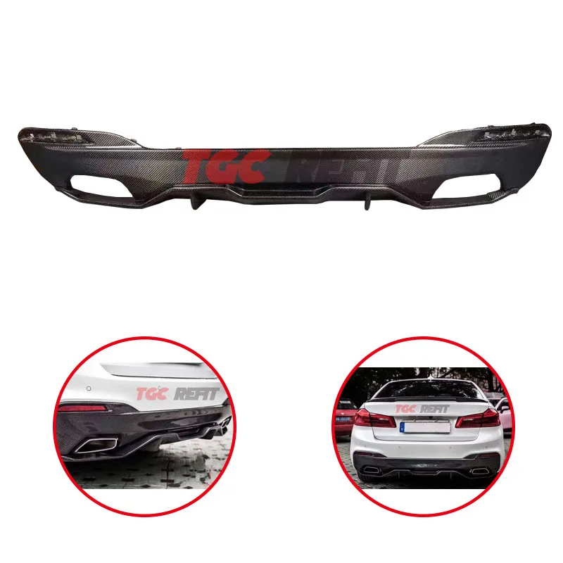

For Bmw 17-20 Year 5 Series G30 G31 G38 F90 M5 Bumper Lip Rear Diffuser Spoiler Guard Carbon Fiber Car Bumper Lip Guard