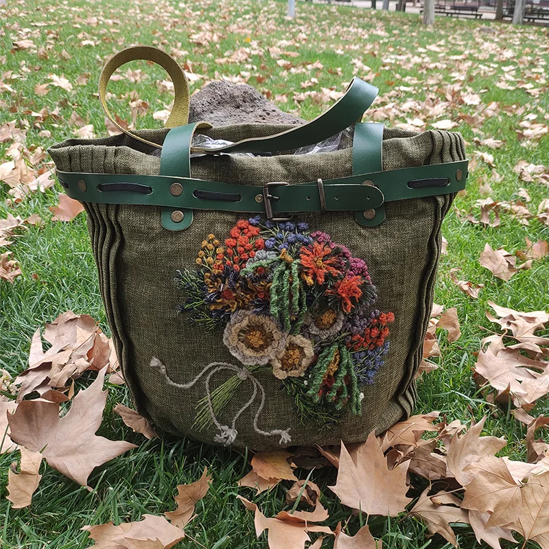 

Handmade Embroidered Genuine Leather Large Designer Handbags Small Shoulder Bag Luxury Women Handbags Ladies Bags