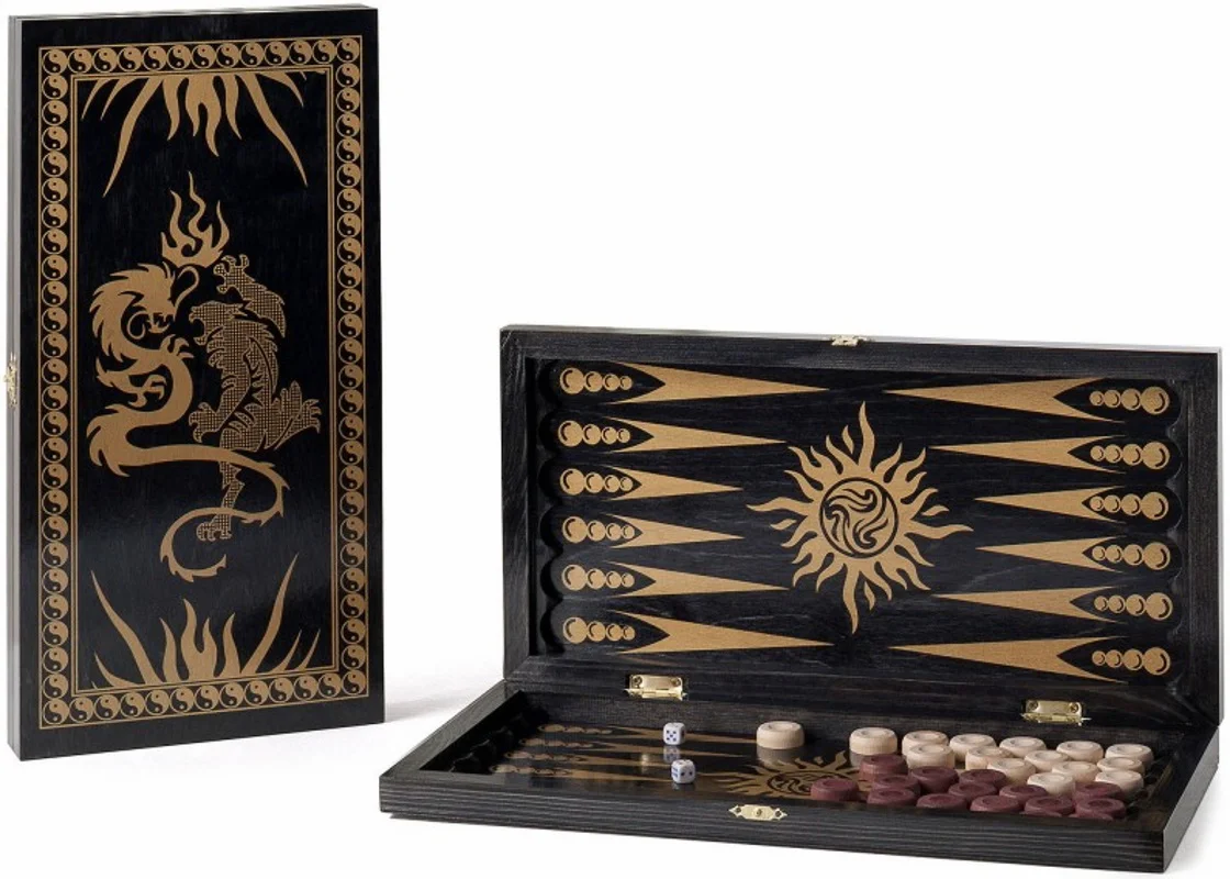 018-09 Нарды малые черные/золото &quotДраконы&quot |