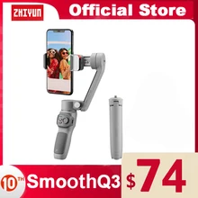 ZHIYUN Official SMOOTH Q3 Smartphones Gimbal 3-Axis Flexible Phone Handheld Stabilizer with Fill Light for iPhone Samsung S20 FE