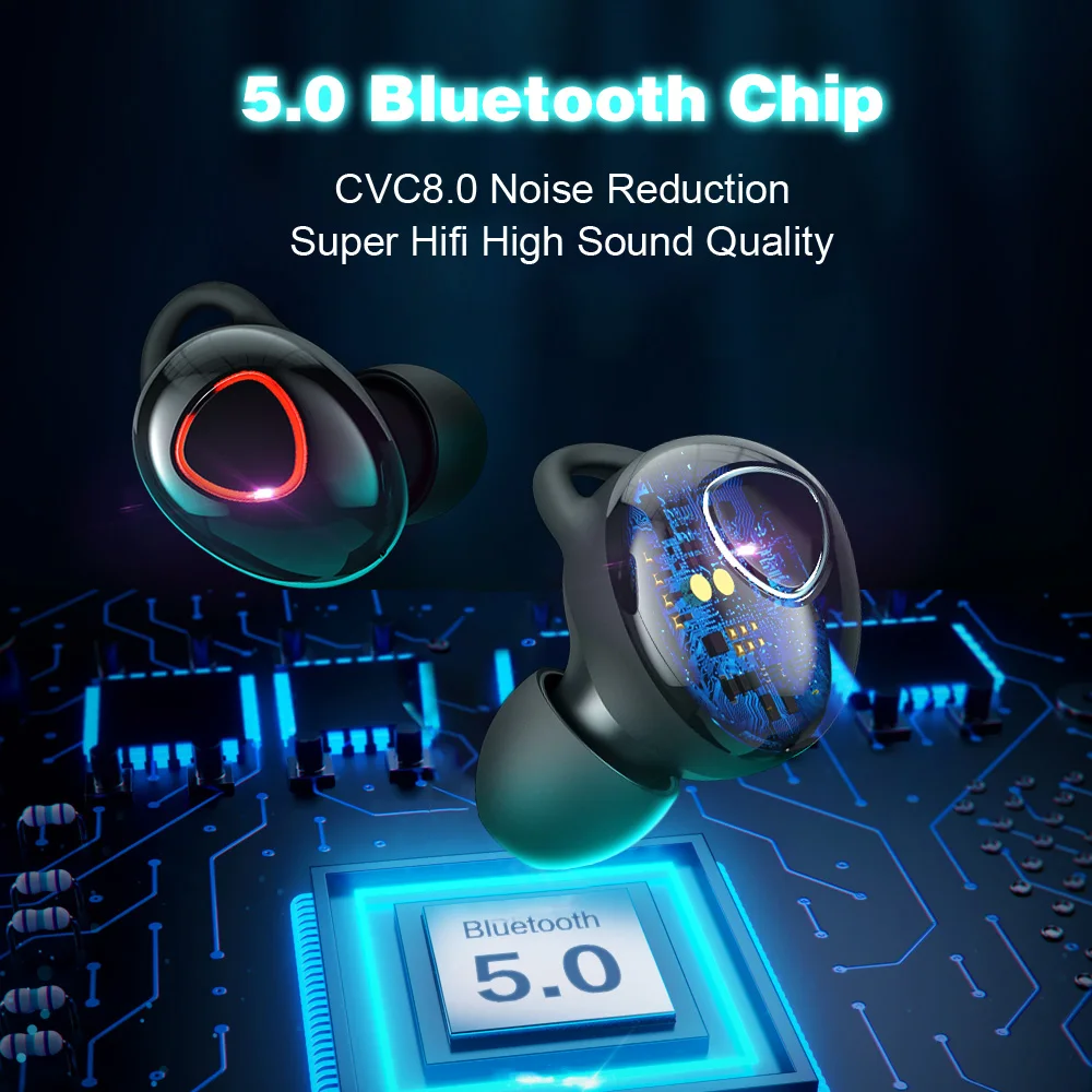 TWS 5 0 Bluetooth наушники CVC 8 шумоподавление беспроводные водонепроницаемая гарнитура