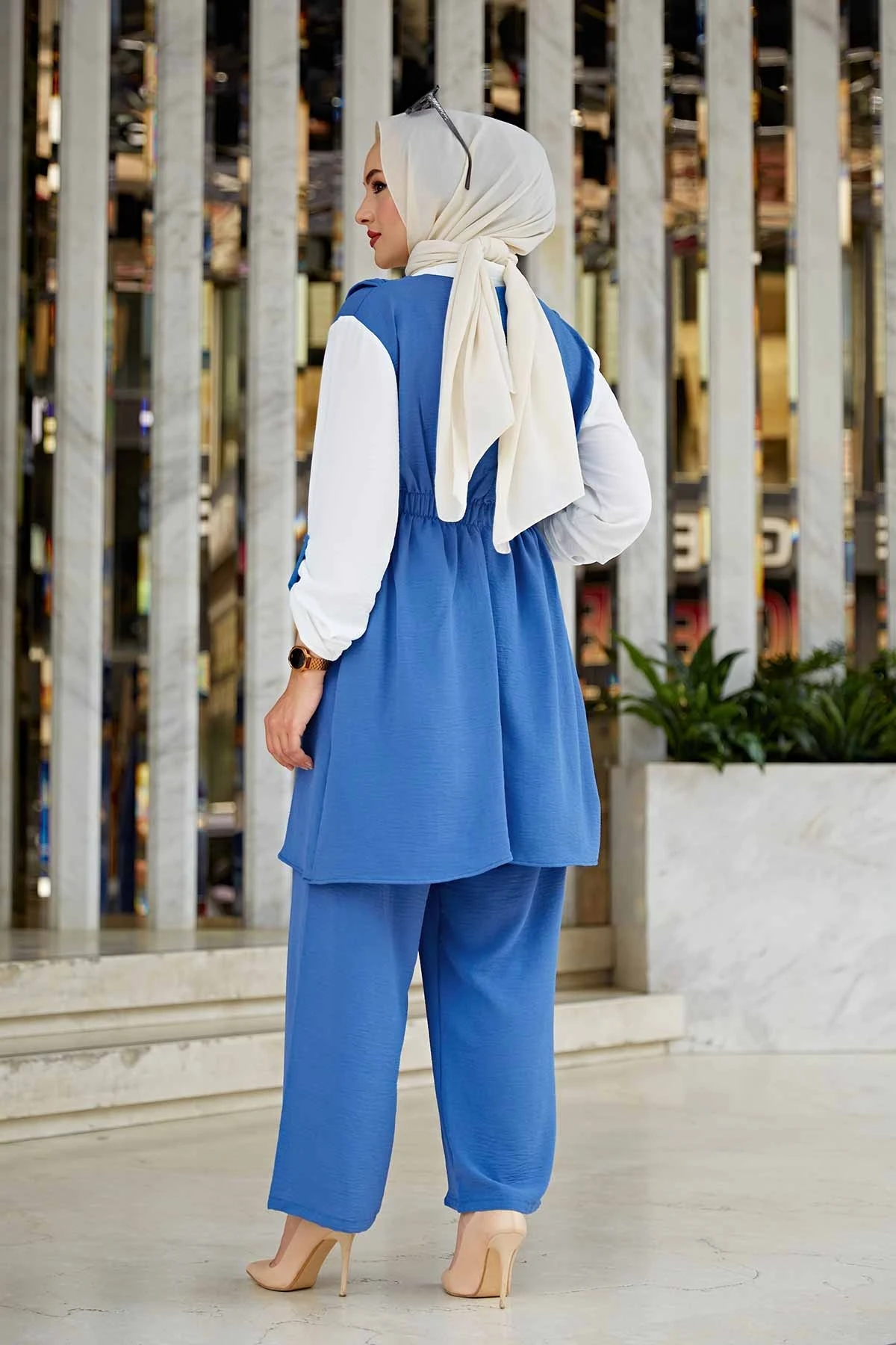 Женская Джинсовая блузка с высокой эластичной талией мусульманский