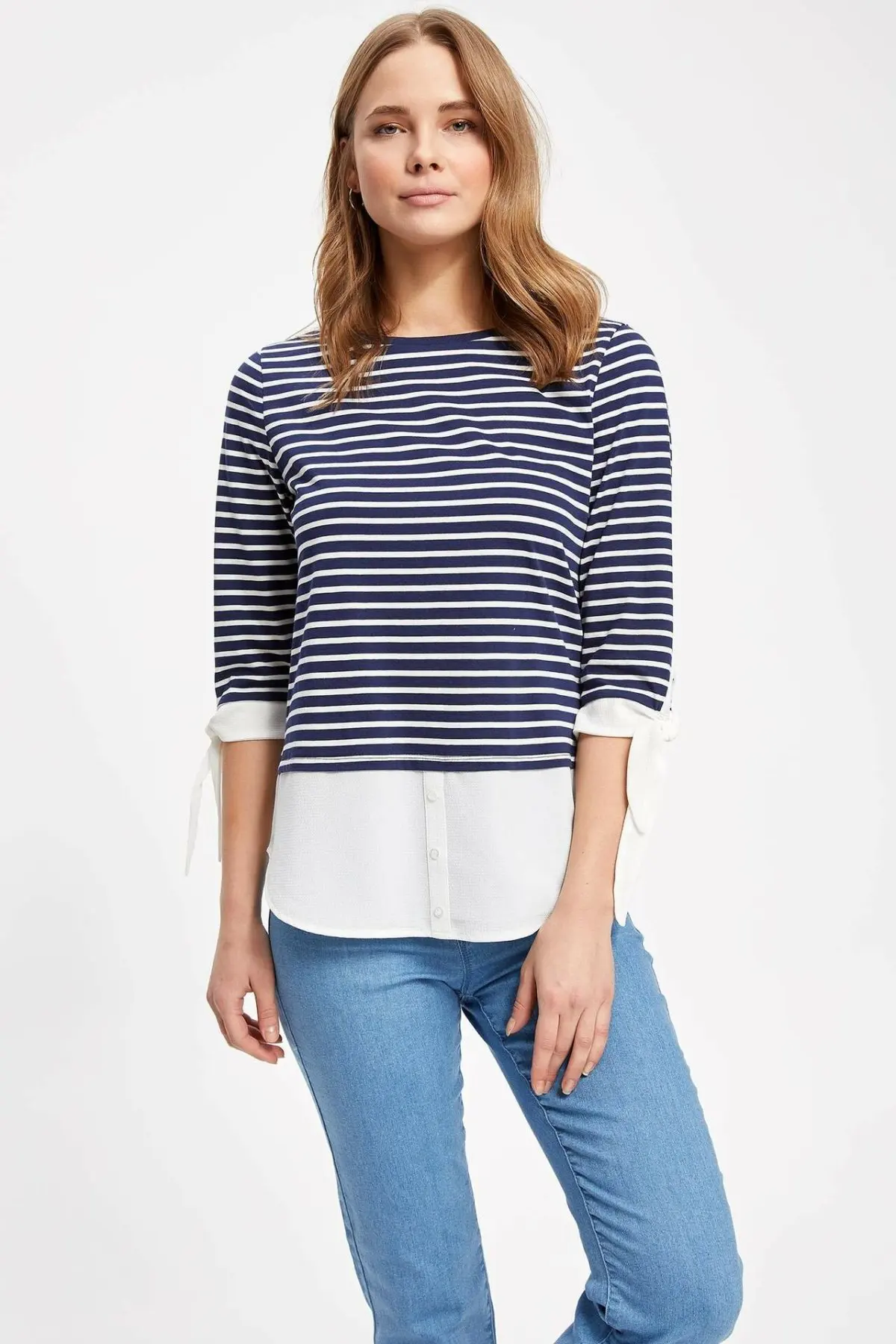 DeFacto Новая модная женская футболка с длинным рукавом Повседневный пуловер в