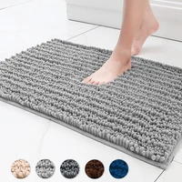 colorgeometry soft luxury chenille bath mat water absorb non slip bathroom rug shaggy tub shower carpet for living room decor
