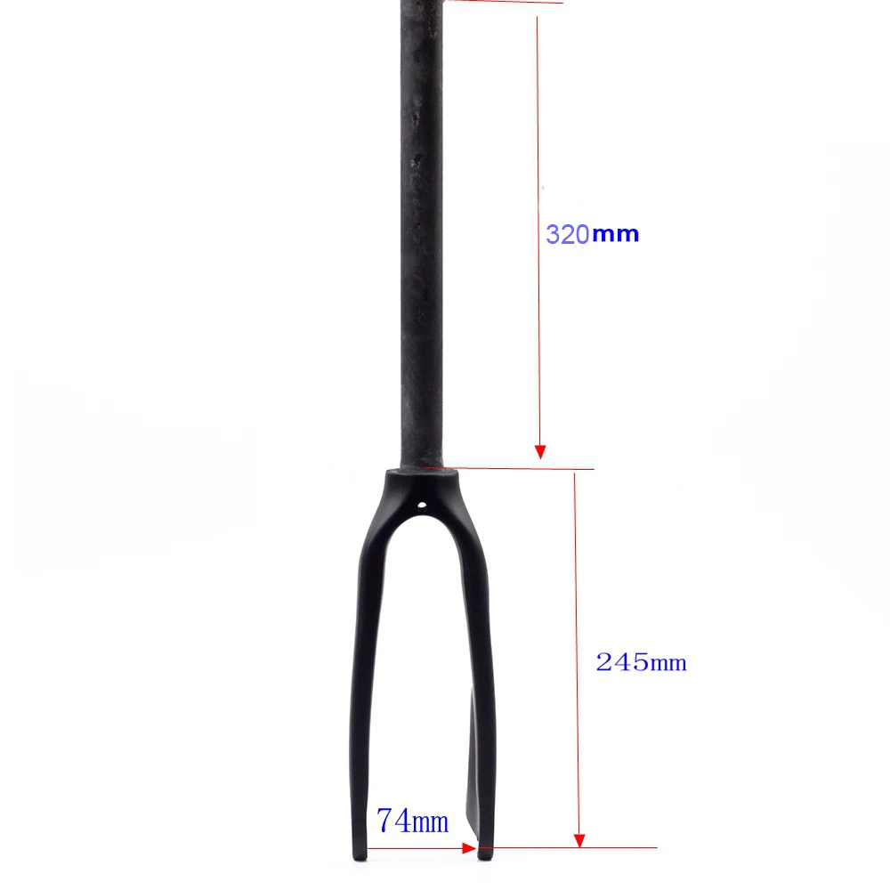18in 74mm 320long Silverock Карбоновая вилка 1" 20" 406 451 Суппорт тормозной диск тормоза 74 мм 100 мм Minivelo жесткие вилки для детей BMX складывающиеся велосипеды матовые - Цвет: 18in 74mm 320long