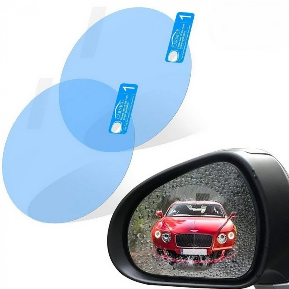Пленка защитная Антидождь 2 шт 10х10 см на зеркало заднего вида стекло автомобиля