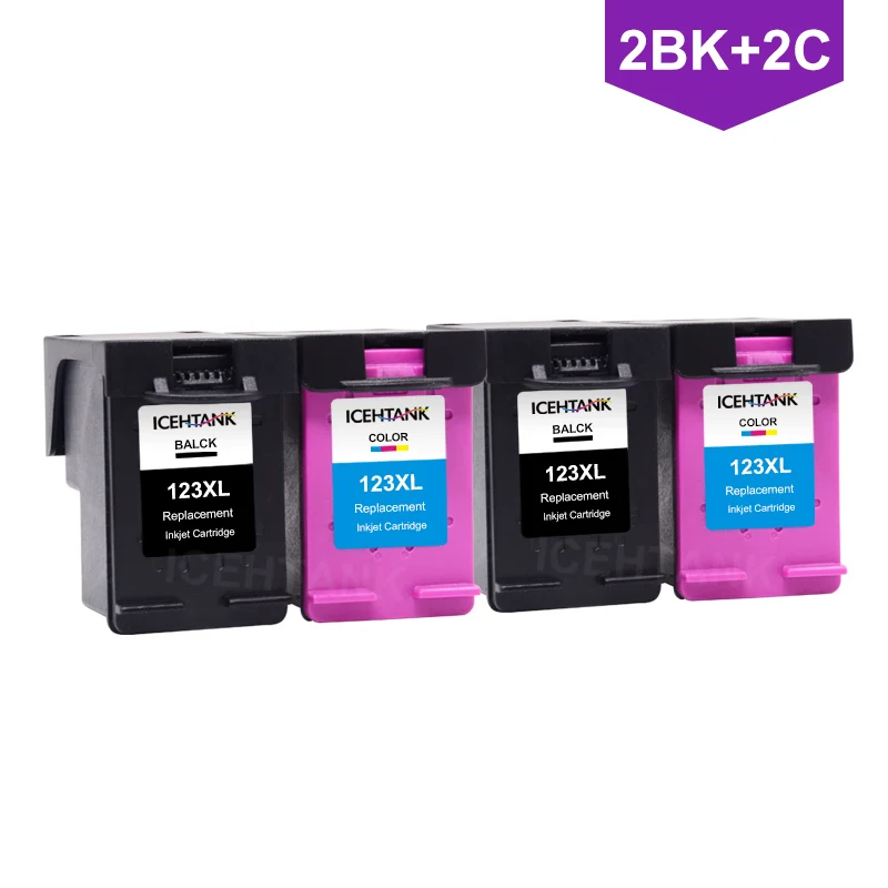 ICEHTANK Замена для hp 123 123XL Черный чернильный картридж для hp с чернилами hp Deskjet 2130 1110 2133 2134 3630 3632 3637 принтер IP123 - Цвет: 123XL 2Black 2Color