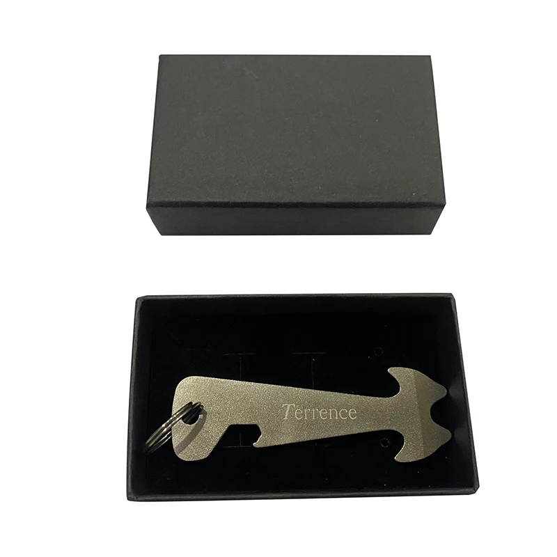 Рекламная оптовая продажа Модный черный металлический брелок для монет на