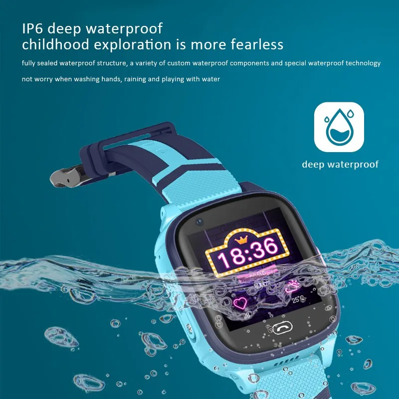 Детские умные часы 4G GPS сенсорный экран SOS SIM телефонные звонки водонепроницаемые