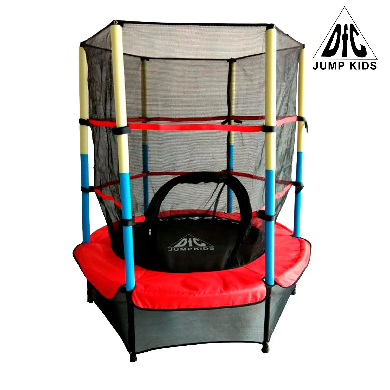 Батут DFC JUMP KIDS 55&quot красн/желт/син сетка (137см) | Спорт и развлечения