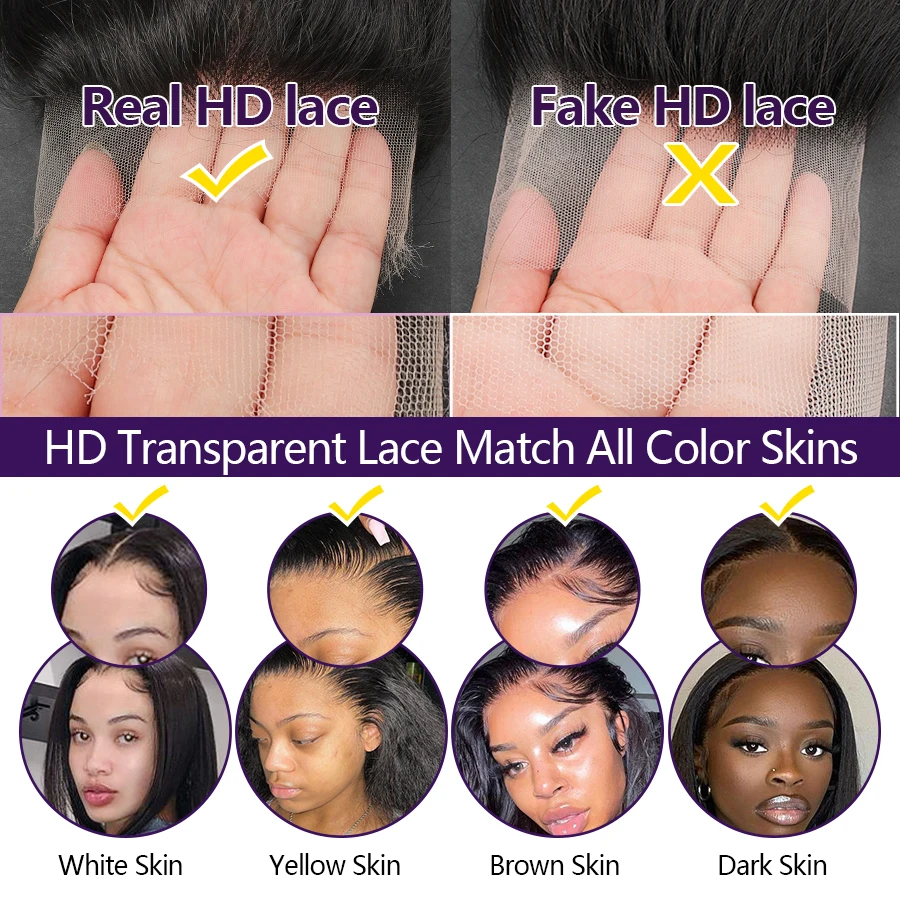 13x6 HD Lace Frontal Only Deep Wave 13x4 Full Frontal Invisible HD Lace Closure Only Virgin Hair For Woman Melt Skin Pre Plucked images - 6