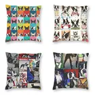 Чехол для диванной подушки с изображением Бостонского терьера, из полиэстера, с изображением собаки, для украшения гостиной