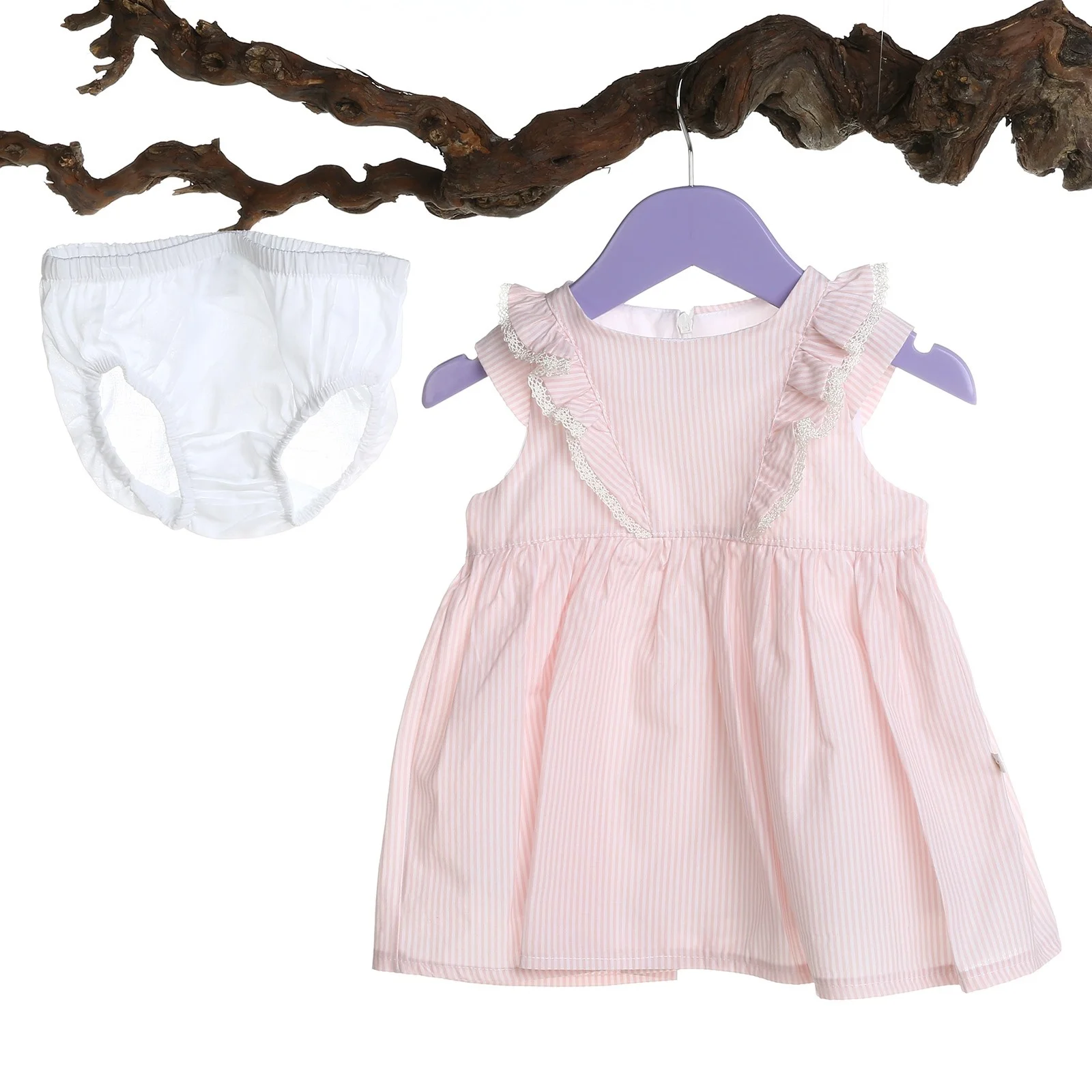 Ebebek/платье с розовой текстурой и трусиками для маленьких девочек|Платья| |