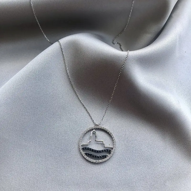 

Girls Castle 925 Sterling Silver Necklace Women Girls Gift Jewelry Accessories Fashion Handmade Elegant Chain