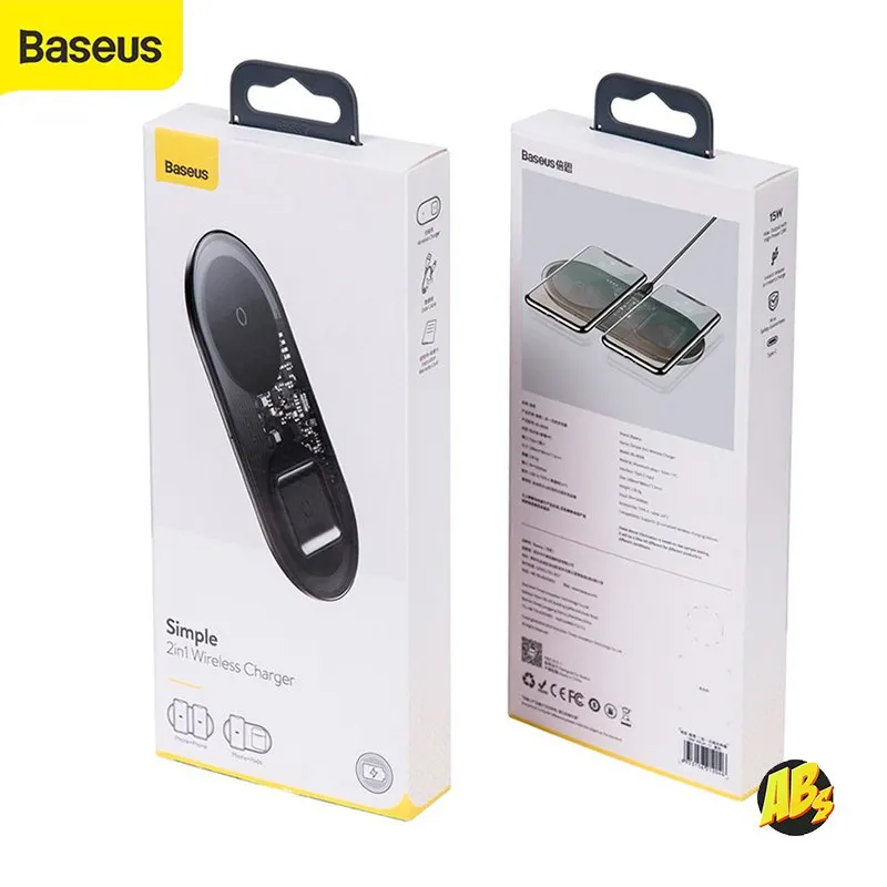 Baseus беспроводная зарядка Simple 2in1 18W для телефона iPhone iPad быстрая оригинал зарядное