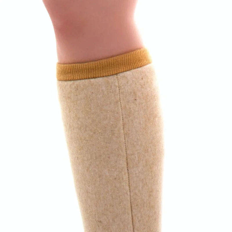 Sheep wool knee socks elastic caramel color | Женская одежда