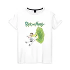 Женская футболка хлопок Rick and Morty portal