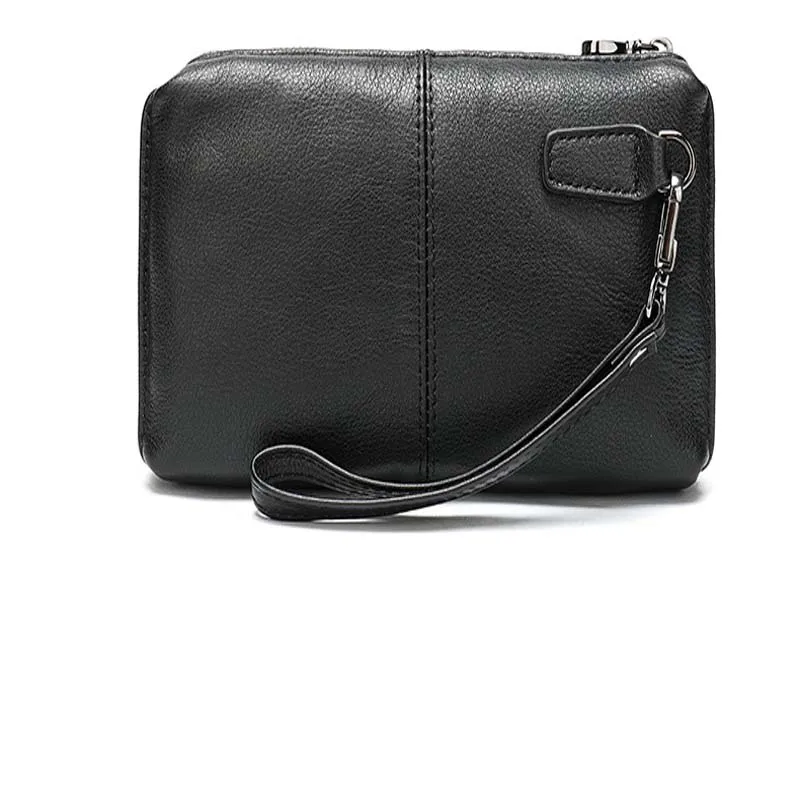 Мужской повседневный кошелек из натуральной кожи Черный винтажный клатч с