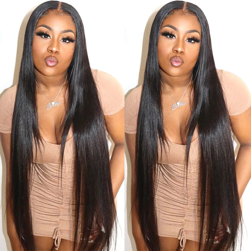 

CHEAP Bone Straight Human Hair Wig 13x6x1Tpart Transparent Brazilian Straight Lace Front Human Hair Wigs For Black Women On Sale