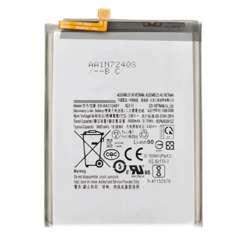 Аккумуляторная батарея EB-BA315ABY для Samsung Galaxy A31/A315F/A32/A325F 5000 мАч | Мобильные телефоны
