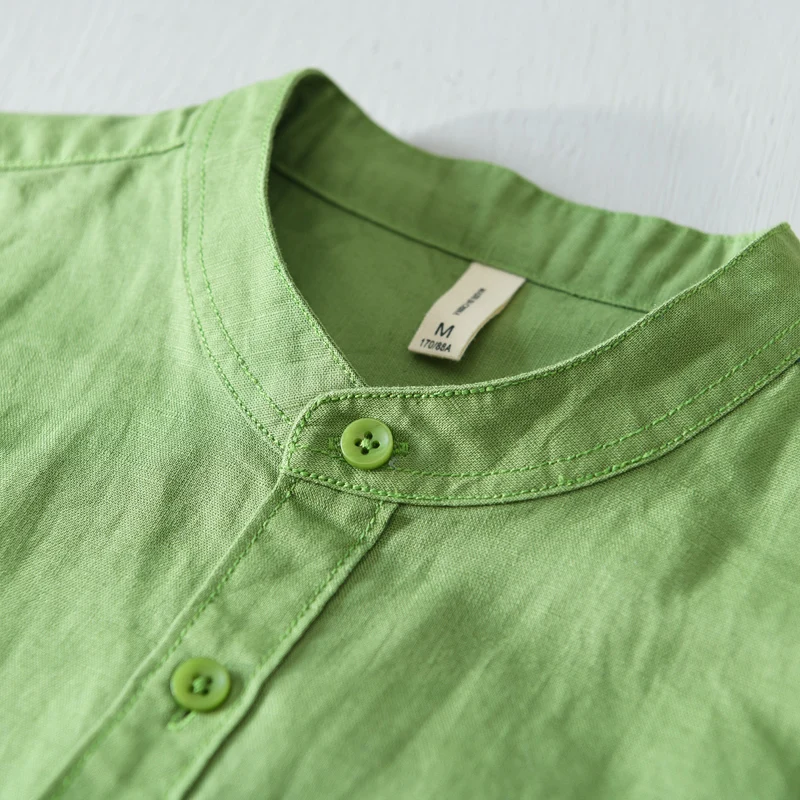 Summer short sleeve shirt men casual white linen cotton tops Breathable comfortable shirts for man clothing Camisa masculina 562