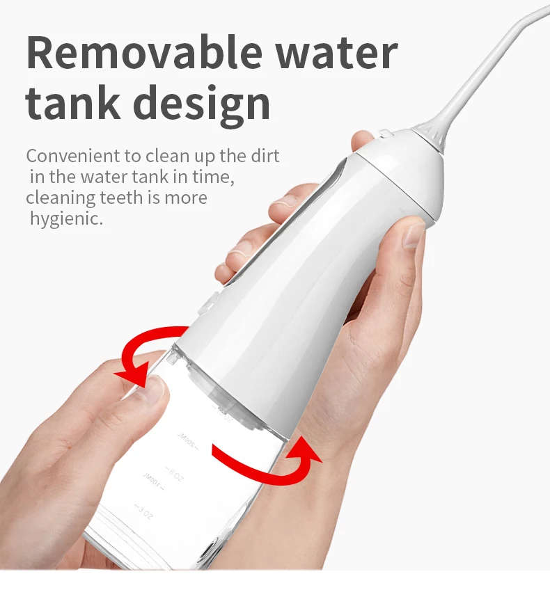 Oral Irrigator Portable USB Rechargeable Waterproof Water Floss Dental Cleaning Machine Electric Tooth Scaler