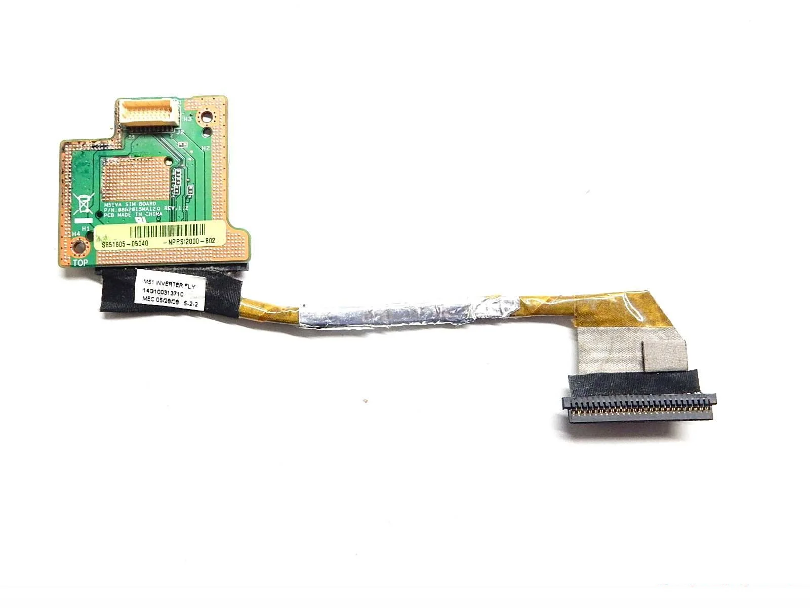 Плата подключения шлейфа инвертора M51VA SIM BOARD P/N 08G2015MA12Q с шлейфом 14G100313710 Asus M51 M51V M51A