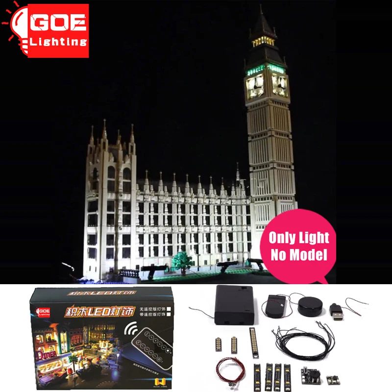 

GOELIGHTING Brand LED Light Up Kit For Lego 10253 For Big Ben City Street View Building Blocks Lamp Set Toys(Only Light Group)